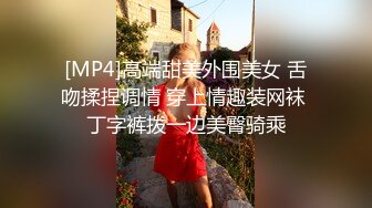 [MP4]高端甜美外围美女 舌吻揉捏调情 穿上情趣装网袜 丁字裤拨一边美臀骑乘